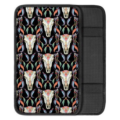 Native Buffalo Pattern Print Car Center Console Cover