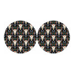 Native Buffalo Pattern Print Car Coasters