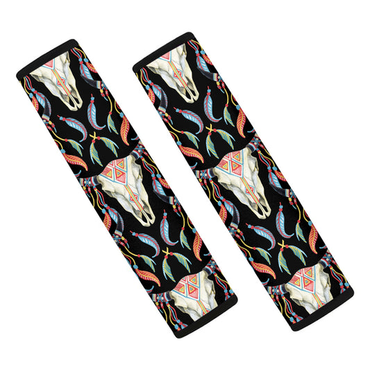 Native Buffalo Pattern Print Car Seat Belt Covers