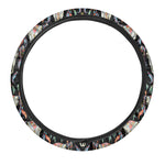 Native Buffalo Pattern Print Car Steering Wheel Cover
