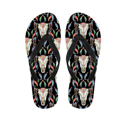 Native Buffalo Pattern Print Flip Flops