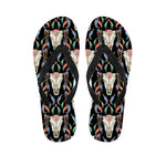 Native Buffalo Pattern Print Flip Flops