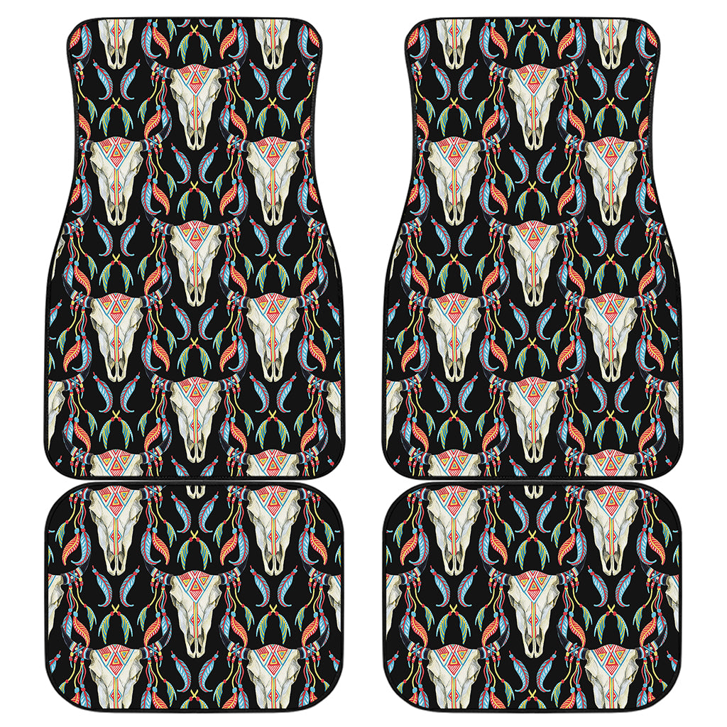 Native Buffalo Pattern Print Front and Back Car Floor Mats