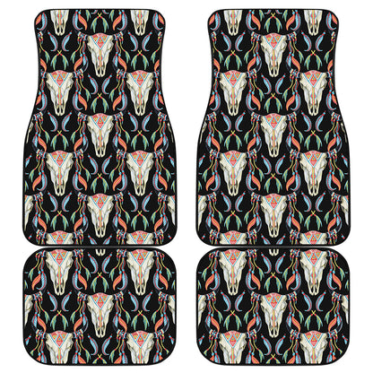 Native Buffalo Pattern Print Front and Back Car Floor Mats