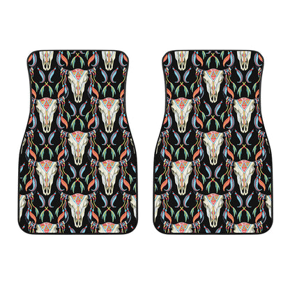 Native Buffalo Pattern Print Front Car Floor Mats