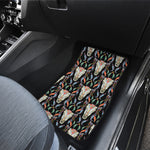 Native Buffalo Pattern Print Front Car Floor Mats