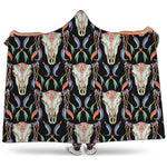 Native Buffalo Pattern Print Hooded Blanket