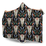 Native Buffalo Pattern Print Hooded Blanket