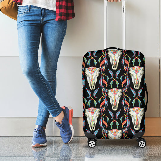Native Buffalo Pattern Print Luggage Cover