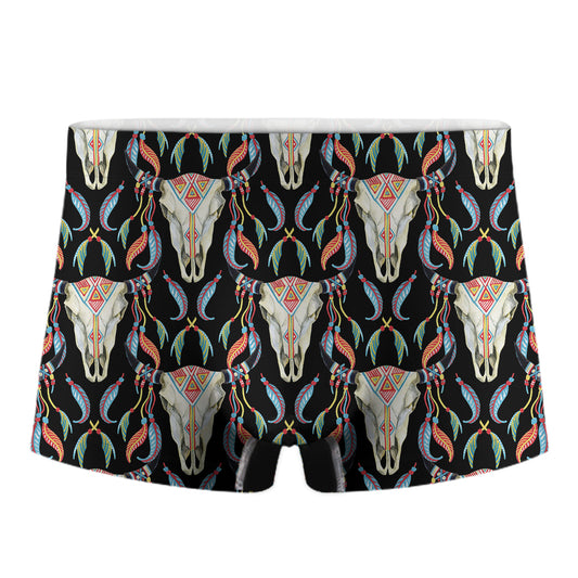 Native Buffalo Pattern Print Men's Boxer Briefs