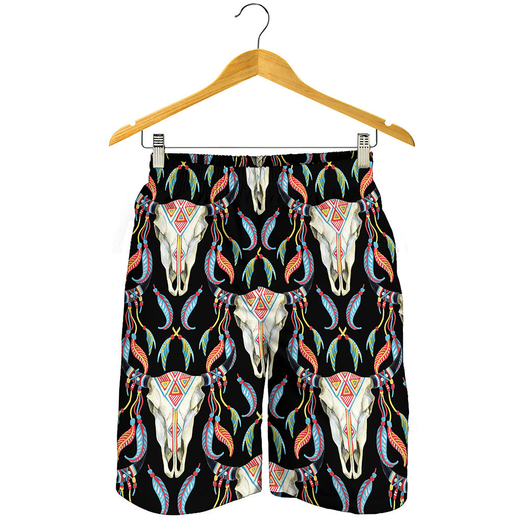Native Buffalo Pattern Print Men's Shorts