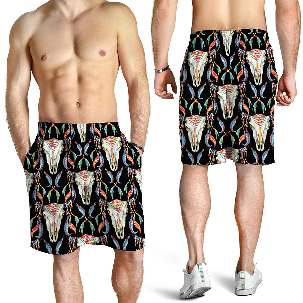 Native Buffalo Pattern Print Men's Shorts