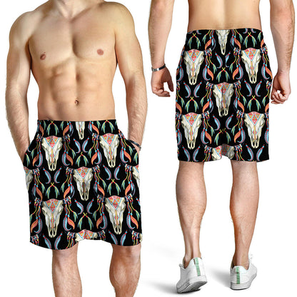 Native Buffalo Pattern Print Men's Shorts