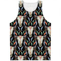 Native Buffalo Pattern Print Men's Tank Top
