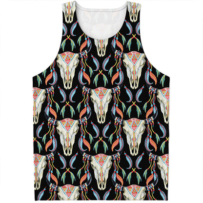 Native Buffalo Pattern Print Men's Tank Top