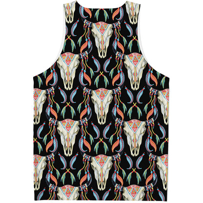 Native Buffalo Pattern Print Men's Tank Top