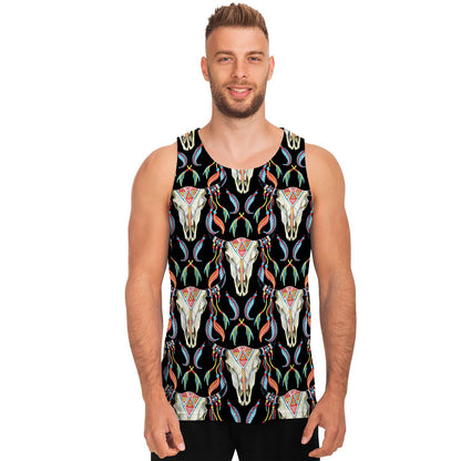Native Buffalo Pattern Print Men's Tank Top