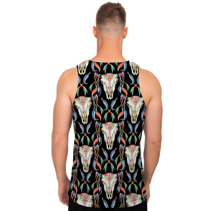 Native Buffalo Pattern Print Men's Tank Top