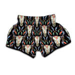 Native Buffalo Pattern Print Muay Thai Boxing Shorts