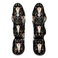 Native Buffalo Pattern Print Muay Thai Shin Guards