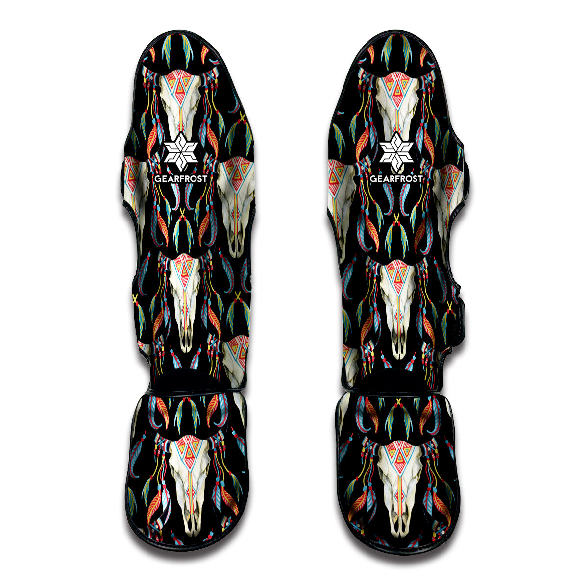Native Buffalo Pattern Print Muay Thai Shin Guard