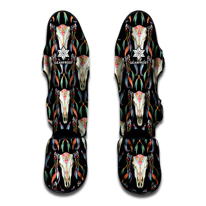 Native Buffalo Pattern Print Muay Thai Shin Guard
