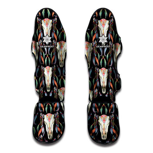 Native Buffalo Pattern Print Muay Thai Shin Guard
