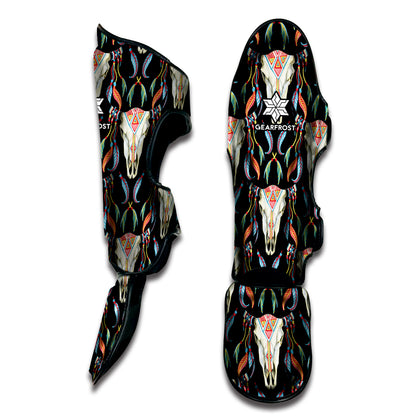Native Buffalo Pattern Print Muay Thai Shin Guard