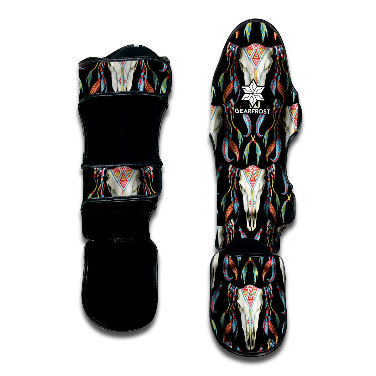 Native Buffalo Pattern Print Muay Thai Shin Guard