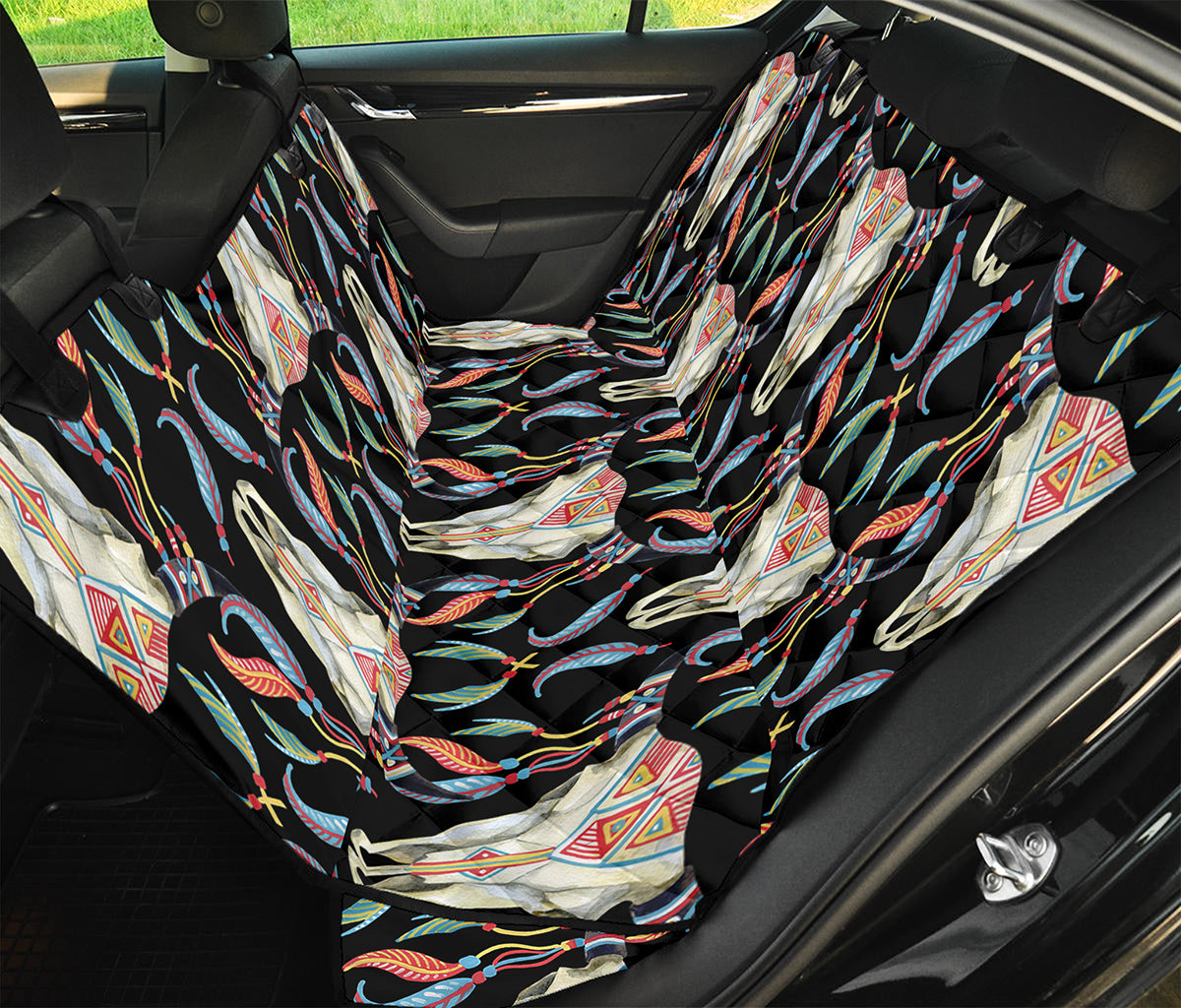 Native Buffalo Pattern Print Pet Car Back Seat Cover