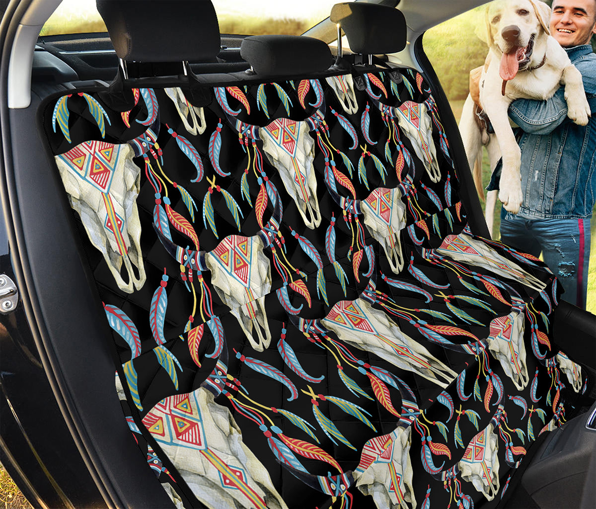 Native Buffalo Pattern Print Pet Car Back Seat Cover