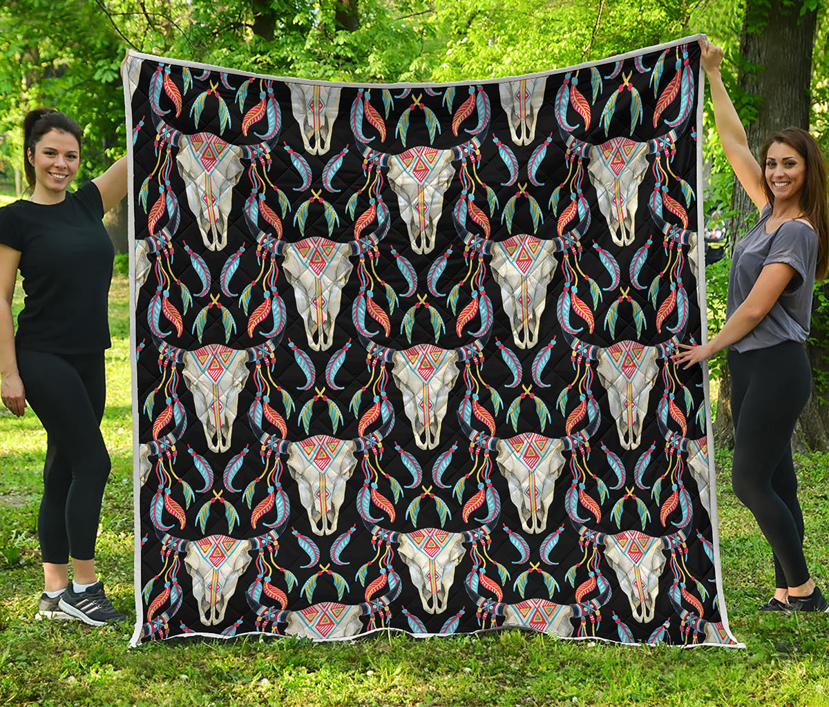 Native Buffalo Pattern Print Quilt