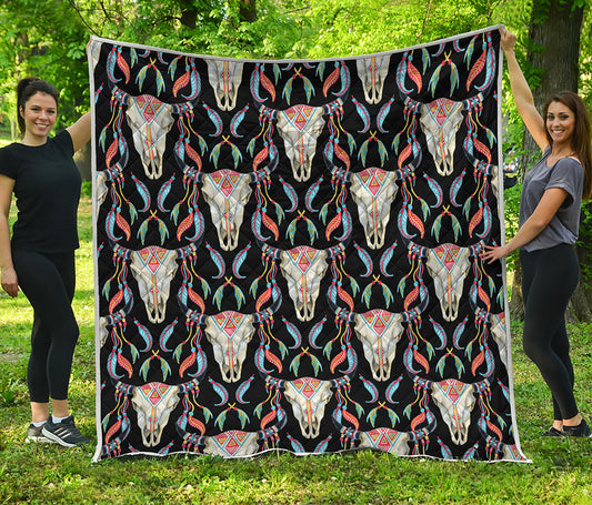Native Buffalo Pattern Print Quilt