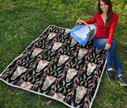 Native Buffalo Pattern Print Quilt