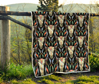 Native Buffalo Pattern Print Quilt
