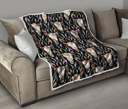 Native Buffalo Pattern Print Quilt