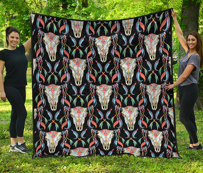 Native Buffalo Pattern Print Quilt