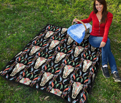 Native Buffalo Pattern Print Quilt