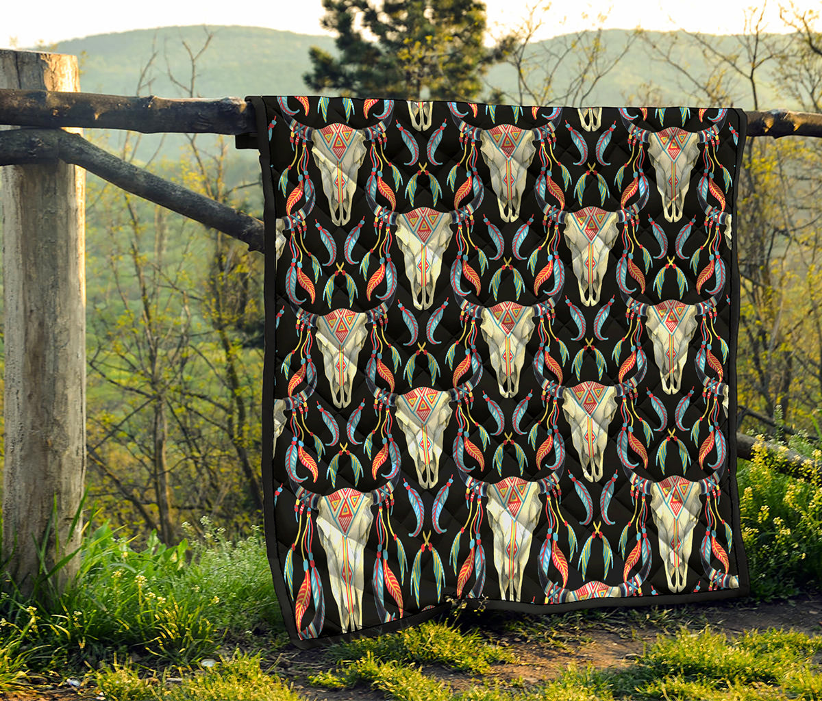 Native Buffalo Pattern Print Quilt