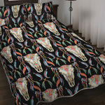 Native Buffalo Pattern Print Quilt Bed Set