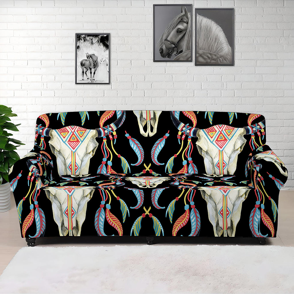 Native Buffalo Pattern Print Sofa Cover