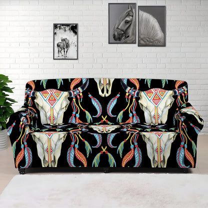 Native Buffalo Pattern Print Sofa Cover