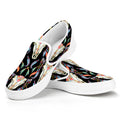 Native Buffalo Pattern Print White Slip On Sneakers