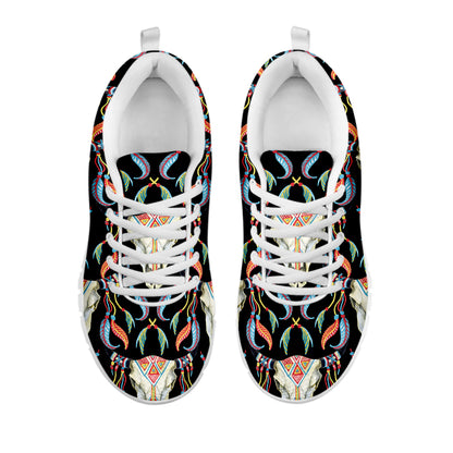 Native Buffalo Pattern Print White Sneakers