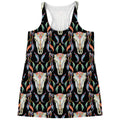 Native Buffalo Pattern Print Women's Racerback Tank Top