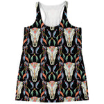 Native Buffalo Pattern Print Women's Racerback Tank Top