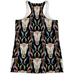 Native Buffalo Pattern Print Women's Racerback Tank Top