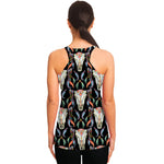 Native Buffalo Pattern Print Women's Racerback Tank Top