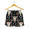 Native Buffalo Pattern Print Women's Shorts
