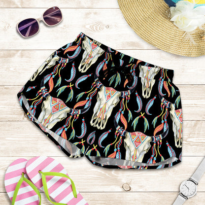 Native Buffalo Pattern Print Women's Shorts